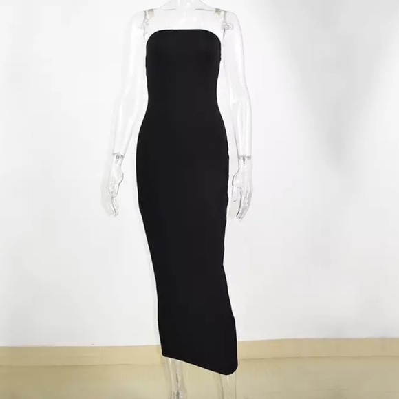 Black midi bodycon tube dress - Picture 4 of 5